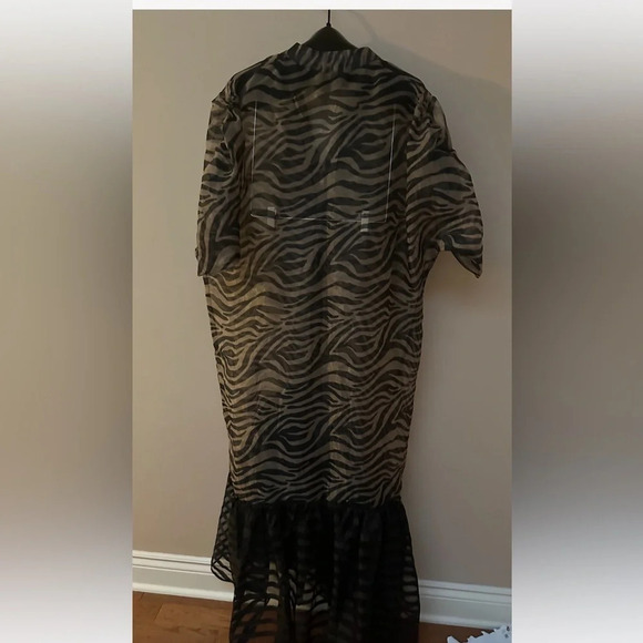 Luxe Fashion Zebra Eyelet cotton print ready to wear kaftan style  maxi dress - Picture 3 of 10